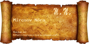 Mircsov Nóra névjegykártya