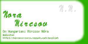 nora mircsov business card